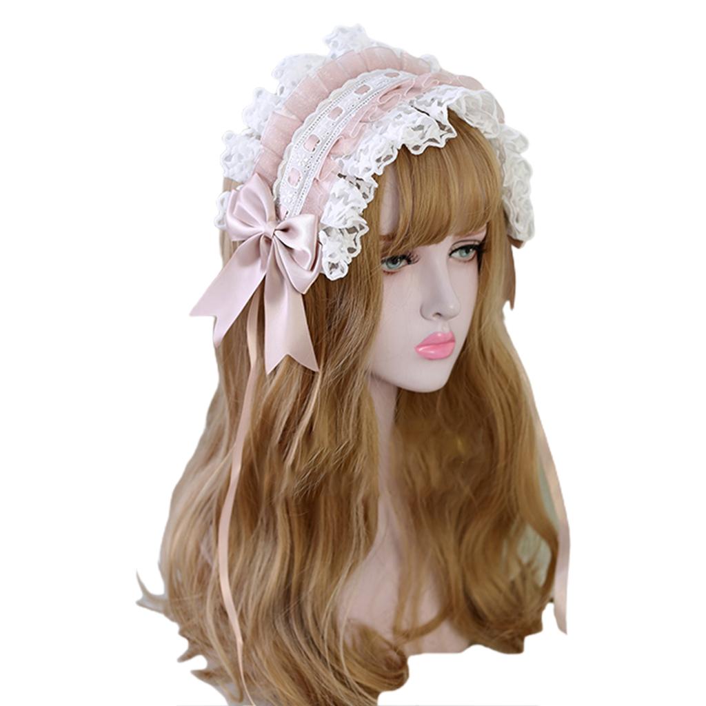 Lolita Maid Cosplay Hair Accessory Headband Japanese Star Lace Ribbon Headdress