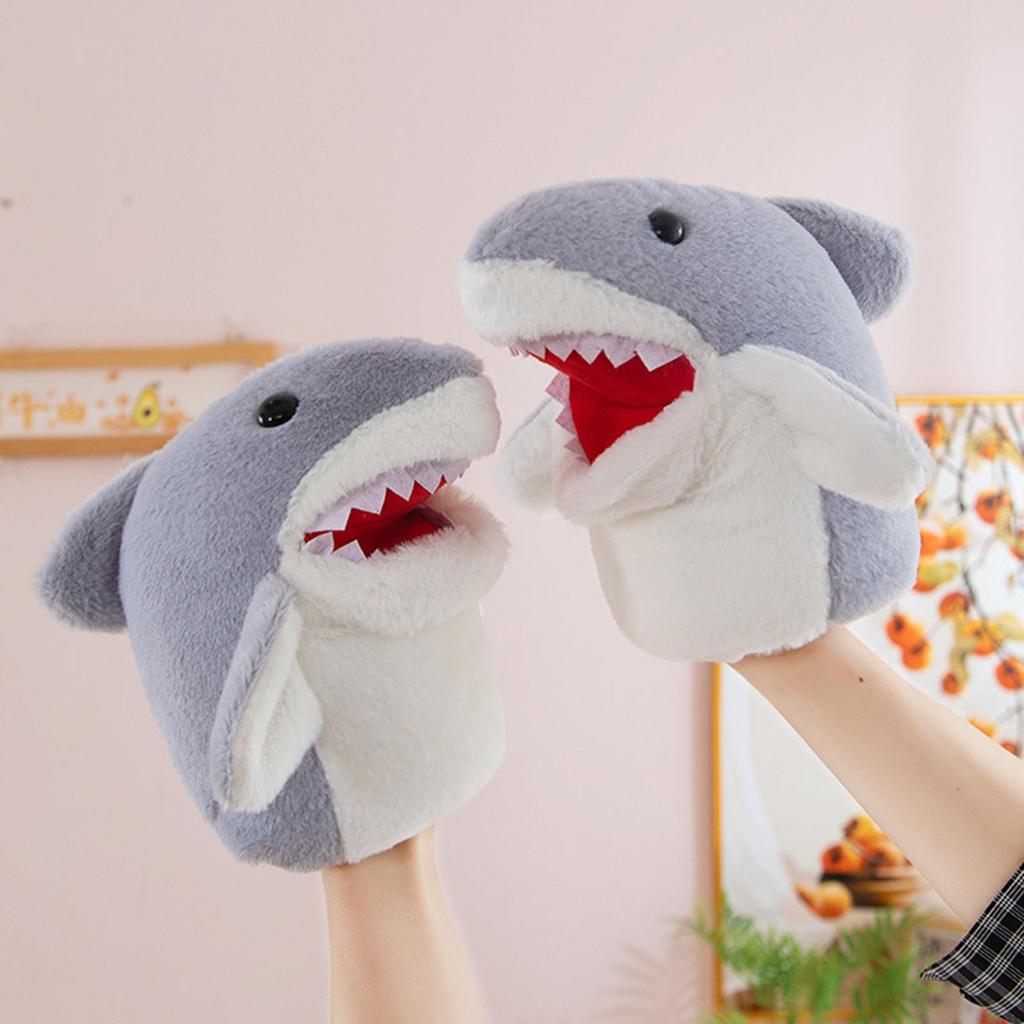 Stuffed Plush Animals Toys Hand Finger Story Puppet Kawaii Dolls Educational Baby Toys Shark Hand Puppet Toy Children Gifts