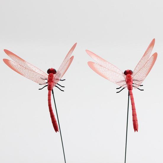25Pcs Fake Dragonfly Garden Stake Decoration Indoor Outdoor Yard Lawn Patio Artificial Dragonfly Stake Planter Pot 3D Simulation Dragonfly Ornament