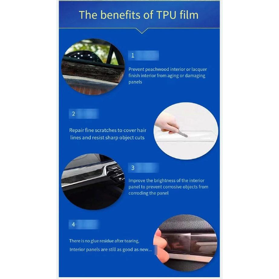 Car Center Console Media Dashboard Navigation TPU Anti-scratch Transparent Protector Film For BMW 5 Series G30 G31 2018-2022