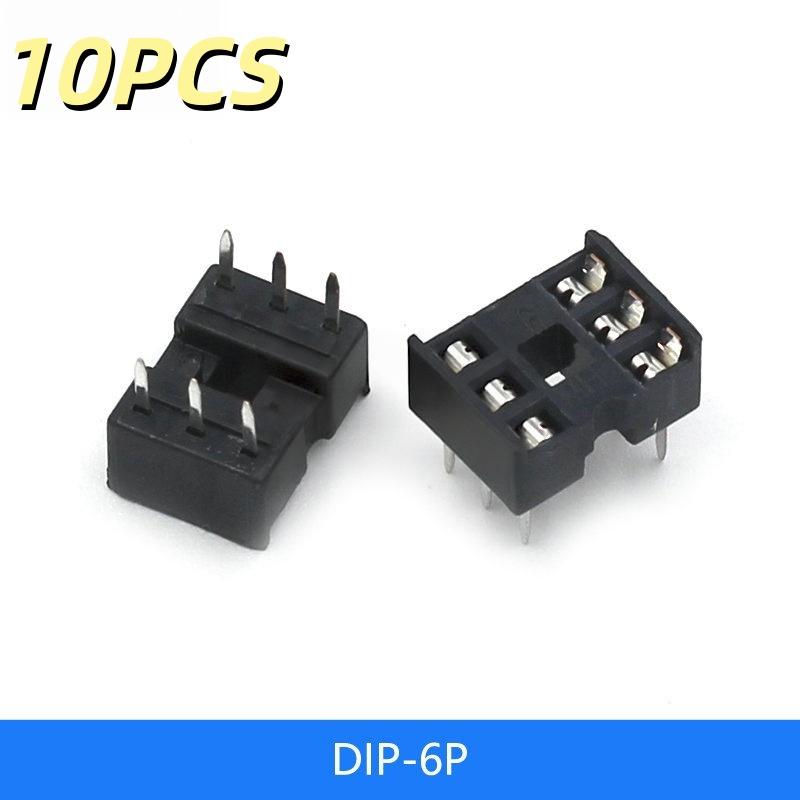 10Pcs Dip6 Dip8 Dip14 Dip16 Dip18 Dip20 Dip28 Dip40 Pins Round Hole Ic Socket Connector Dip 6 8 14 16 18 20 24 28 40 Pin Sockets