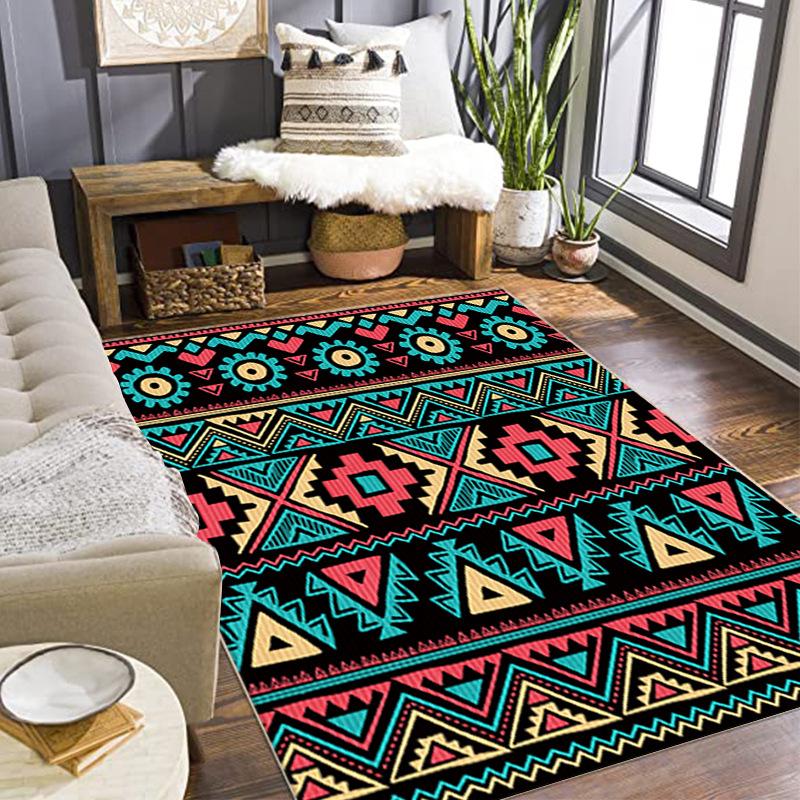 Bohemian Style Carpet Moroccan Ethnic Style Striped Carpet Living Room Coffee Table Sand Covered With Floor Mat