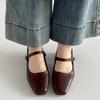 Queen Fan retro high-end square head thick heel light mouth single shoes women's summer 2025 new skirt Mary Jane shoes