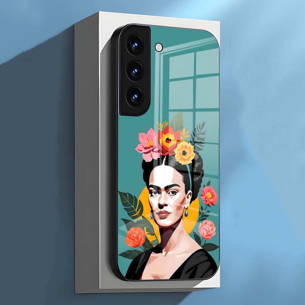 F-Frida K-Kahlo Phone Case For Samsung S26 S25 S24 FE S23 S22 S21 Plus S20 Ultra Note20Ultra Black Glass Cover