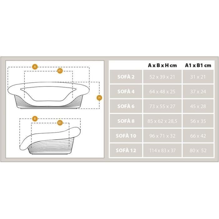 Panier Corbeille Coussin Gris - Taille M - 64 X 48 X 25 Cm - FERPLAST