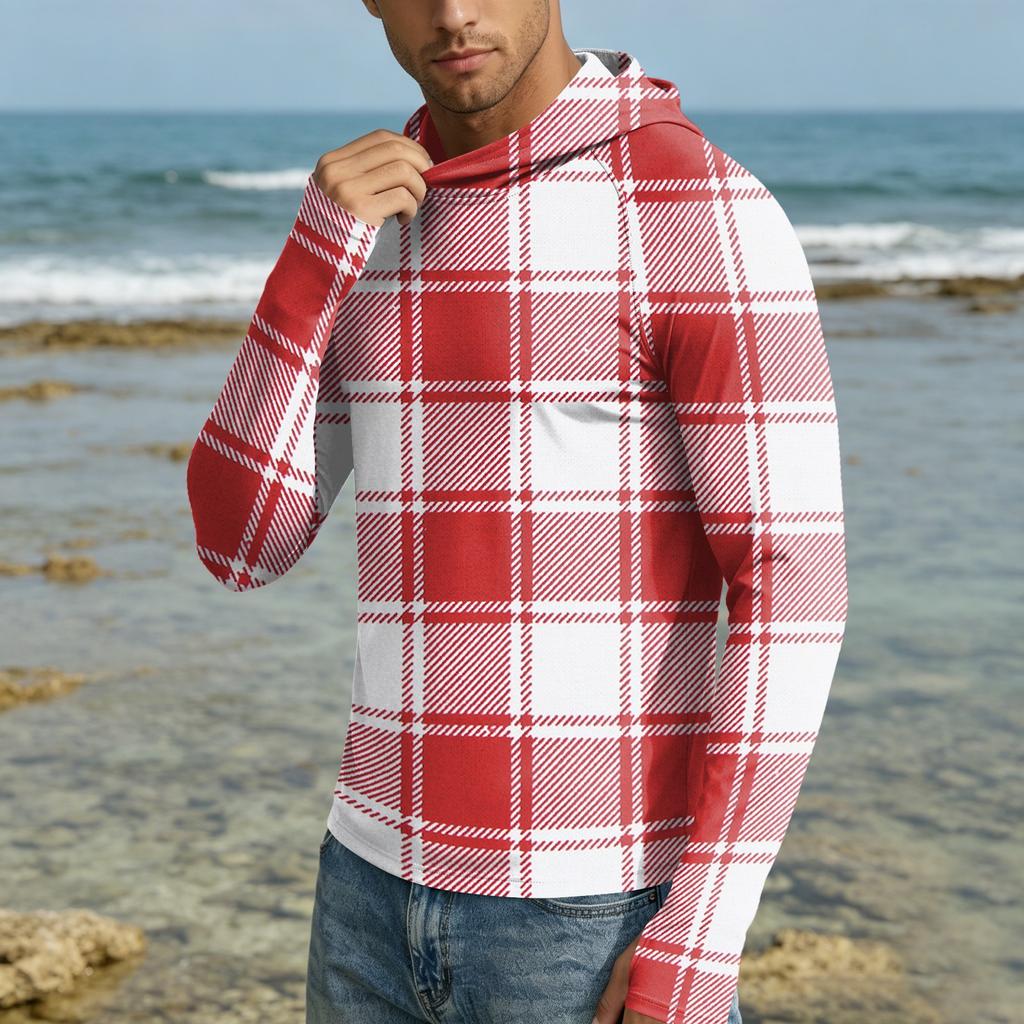 Herren UPF50+ Sonnenschutz-Kapuzenpullover Leichte Schnelltrocknende Langarm-Kapuzenjacke für Outdoor-Aktivitäten mit Atmungsaktivem Stoff und Bequemer Passform