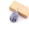 Natural Stone Crystal Agate Water Drop Winding Silk Tree Of Life Pendant Necklace Sweater Chain Water Drop Rough Stone N779