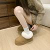 Solid Color Large Size Snow Boots Women's 2025 Winter New Fluffy Piled Thickened Warm Wear-resistant Heightening Cotton Boots Cotton Shoes