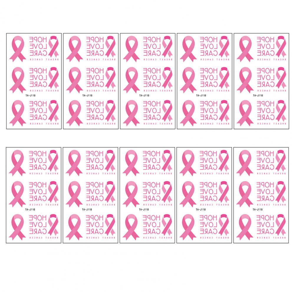 Adesivi Tatuaggio Nastro Rosa Adesivi Tatuaggio Fai da Te Donne Sensibilizzazione sul Cancro al Seno Tatuaggi Temporanei Arte Corporea Tatuaggi Impermeabili