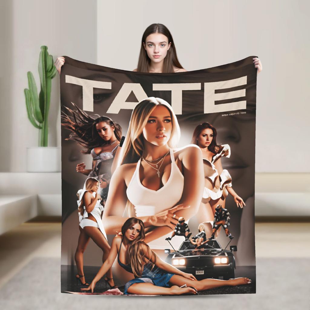 Coperta di Flanella Tate McRae Cantante Canadese Coperta Morbidissima per Divano Letto Viaggio Copriletto Novità Copri Divano Letto