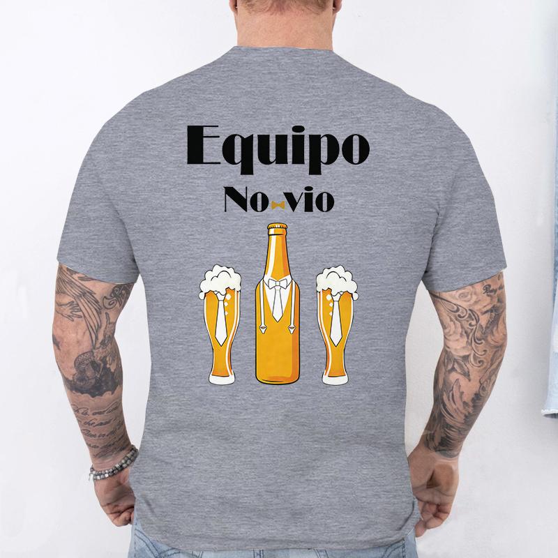 Spanish Unisex Novio Futuro Tees: Back Print Graphic Tops Team Groom Squad Tee 2026 Fashion Bachelor Party Single Farewell T-shirts