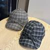 New Autumn and Winter All Match Striped Plaid Soft Top Woolen Baseball Hat for Women Cute Bow Tie Rope Peaked Hat Trendy