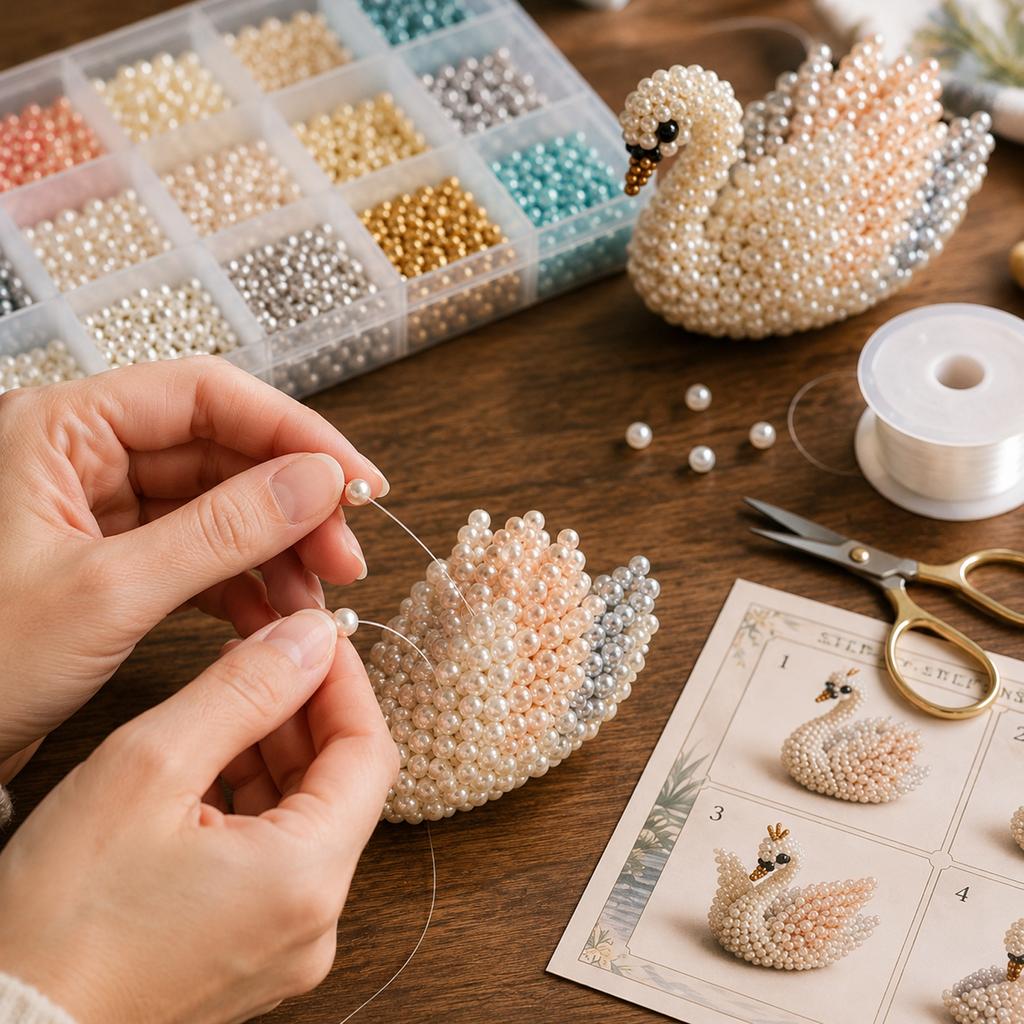 3D Beaded DIY Kit 4Piece Set Bead Project with StepbyStep Instructions for Creative Models Home Decor and Activities