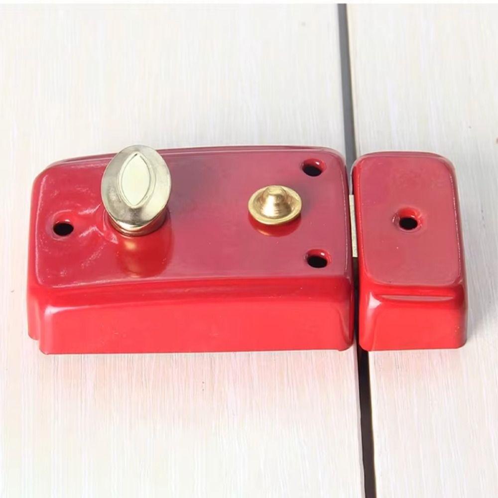 Key Included Heavy Duty Lock Single Cylinder Insurance Lock Retro Red Lock  Furniture Hardware