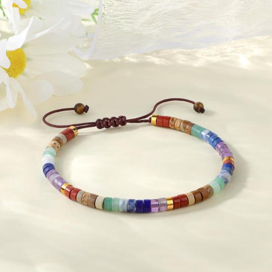 Women Bracelet Colorful Beads Decor Adjustable Length Braided Bracelet Wristwear Jewelry Gift Versatile Accessory