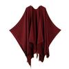 Street women's scarves are versatile in autumn and winter, air-conditioned rooms are warm and dual-purpose, monochrome fringed shawl cape