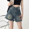 Women's Denim Shorts with Retro Tassel Design High Waist Straight Leg Wide Leg A-line Shorts