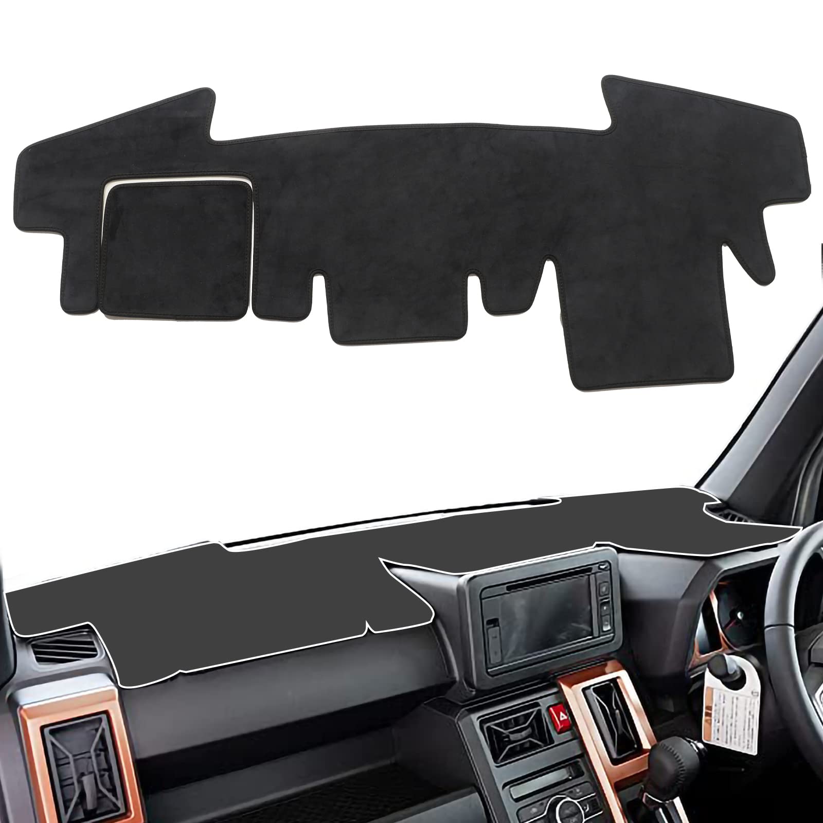 

smabee Панель приборов для Daihatsu Taft серии 900 Поколение Фланелевые аксессуары для интерьера с защитой от солнца Коврик/чехол для дисплея (3-е поколение LA900S/LA910S) - чёрный