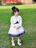 2026 Lente/Herfst Meisjes Lange Mouwen Mesh Rok Prinses Tweedelig Set