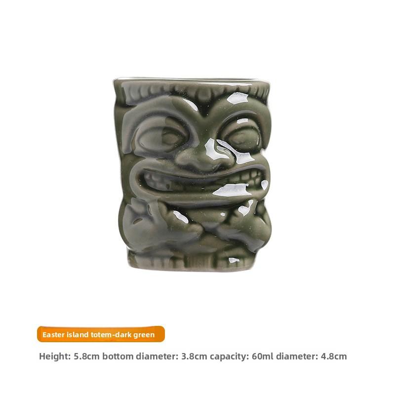 Mini Keramik Tiki Cocktailbar Zubehör Tiki Becher Schnapsglas Wein Set Hausbar Spirituosenbecher Schnapsgläser Wodka 50ml 55ml 60ml