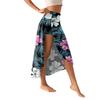 Women's Fashion Casual Printed Slit Ruffle High Waisted Fluttering Shorts Skirt