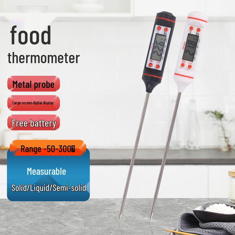 

101 Home Digital Food Thermometer with Stainless Steel Probe for Kitchen, Baking & BBQ чёрный