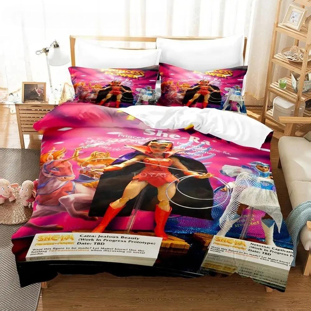 

She Ra And The Princesses Of Power Bedding Set Single Twin Full Queen King Size Bed Set Aldult Boys Bedroom Duvet cover Sets 3D EU single(135x200cm)