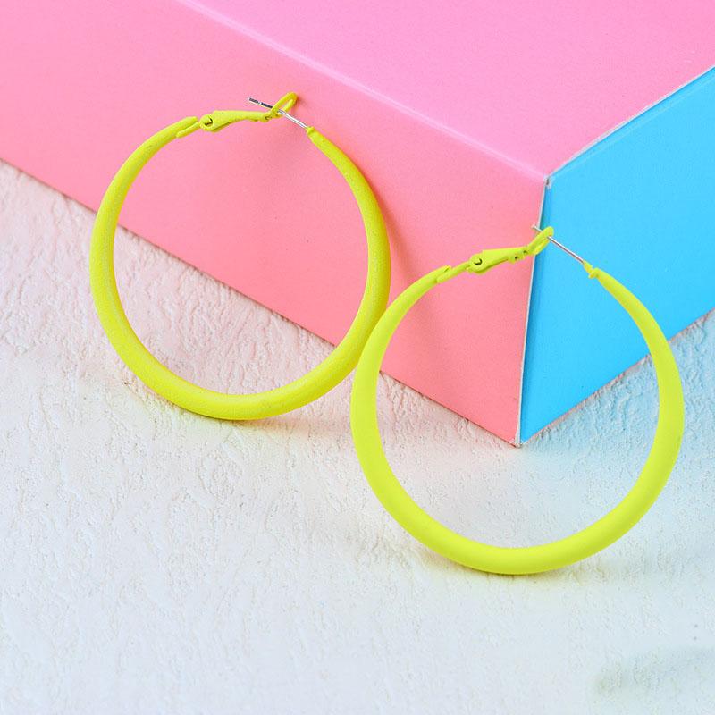 Trend Smooth Hoop Earrings for Women Pink Blue Black Red Korean Sweet Purple Loop Earings 925 Silver Needle