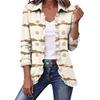 Women's Cropped Ruffle Hem Jacket with Lapel Collar and Double-Breasted Button Front