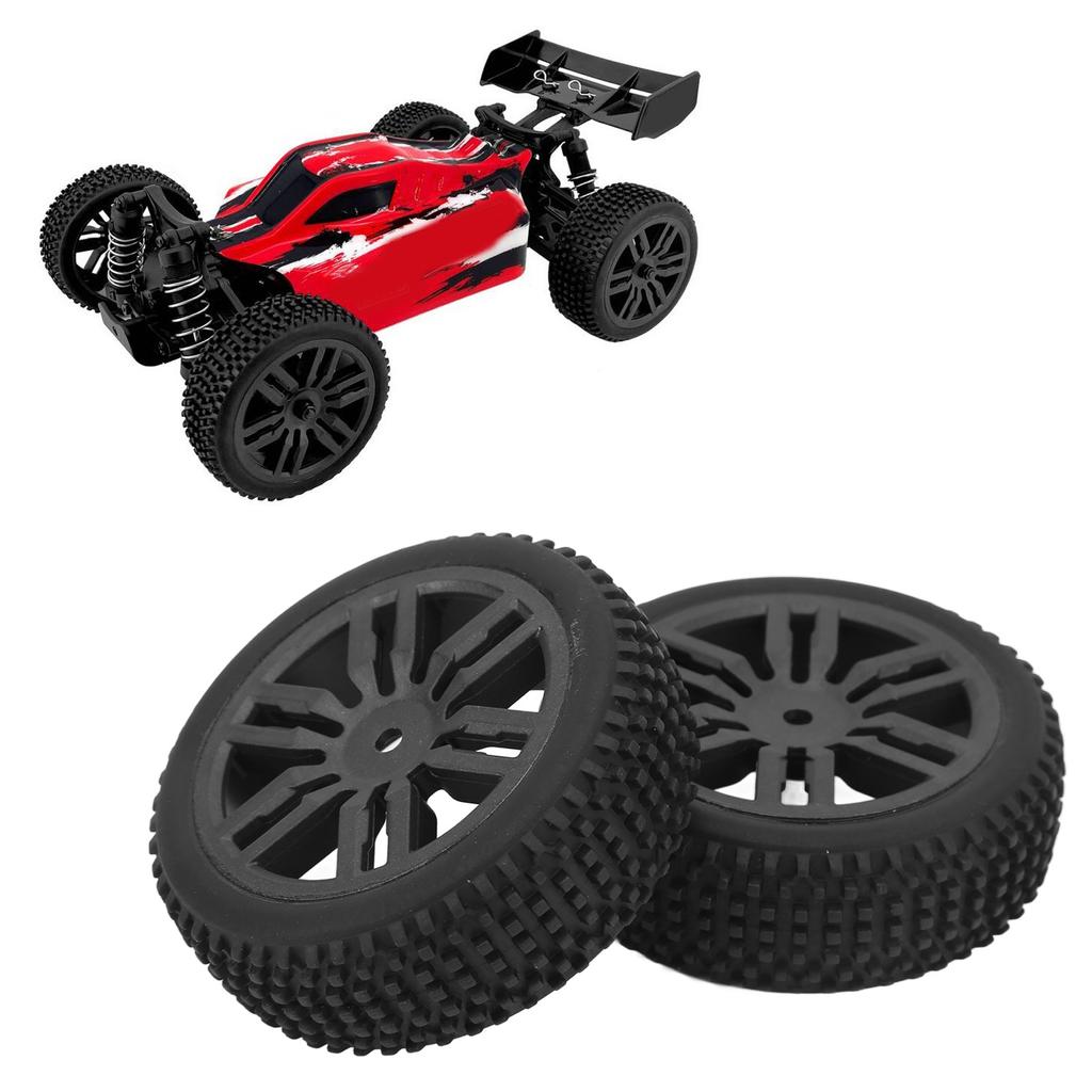 2Pcs 1/16 RC Car Tires Rubber Excellent Grip Wearproof Stable RC Wheel Tyre for BONZAI Jubatus for Intrepid 1/16 RC Cars