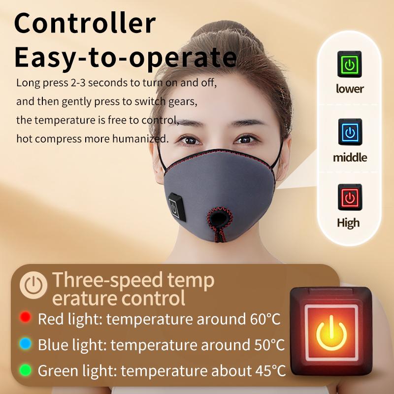 Light Massager Therapy Red Nasal Heated Mask Relieves Stuffy Nose Rhinitis Breathable Cover Unisex