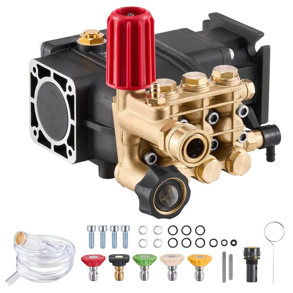 Pressure Washer Pump 3/4" Shaft Horizontal Triplex Plunger 3300 PSI 2.5GPM