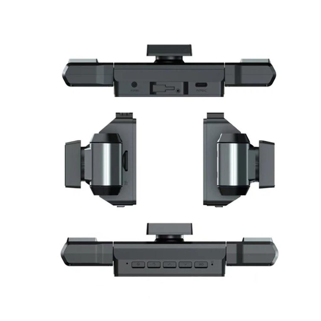 1080P Quad Dash Cam, 4-Channel 4-Screen Display, WiFi, Phone Sync, Rear View, Night Vision, Wide Angle