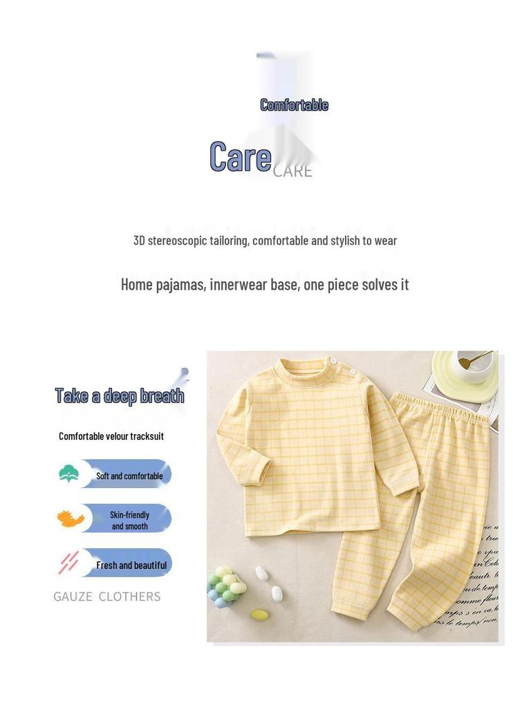 Pijama Térmico de Terciopelo para Niños: Pijama Cálido Otoño/Invierno para Niños y Niñas - Conjunto de Camiseta y Pantalones