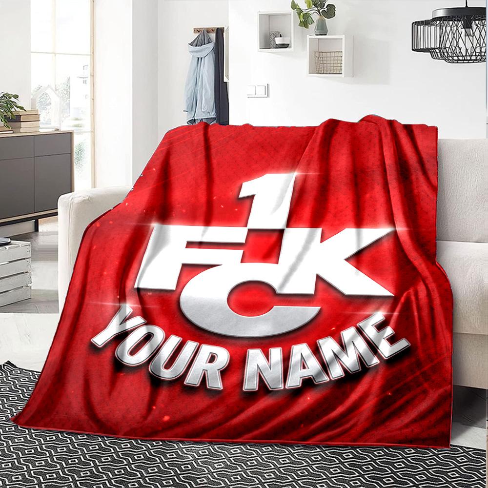 1pc 1.FC Kaiserslautern Blanket with Custom Name, Gift, for Men and Women, Soft Blanket, Good for Sofa Bed Couch Travel, Lightweight Flannel Blanket