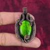 Green Fire Labradorite Pendant Real Gemstone Jewelry Copper Wire Wrapped Pendant