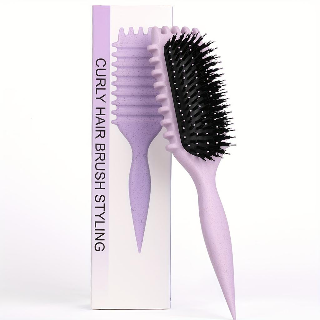 Curly Hair Styling Brush for Women - Ergonomic, Bristle Comb with Comfort Grip Handle for Bouncy Curls & Hairstyles, Curly Hair Brush
