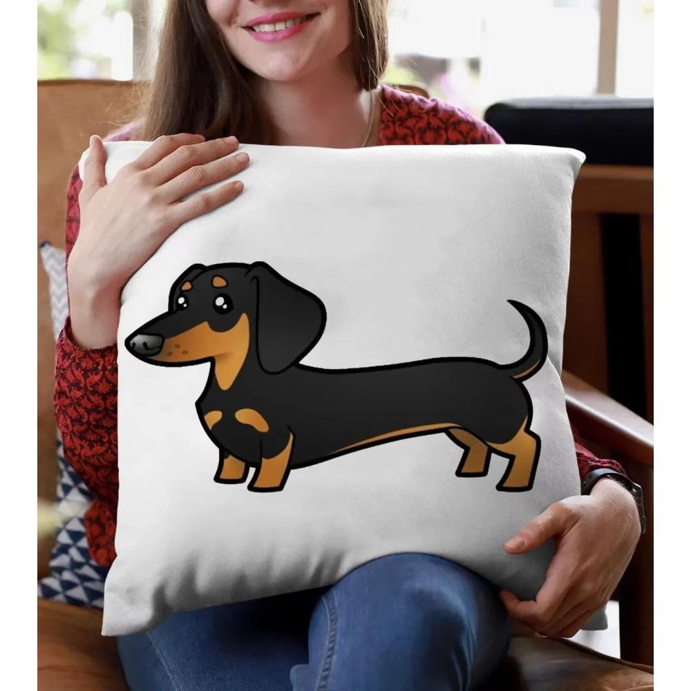 

Милая наволочка с собакой, арт таксы, наволочка для подушки, украшение интерьера спальни, дивана, гостиной, автомобиля 66x66cm оранжевый