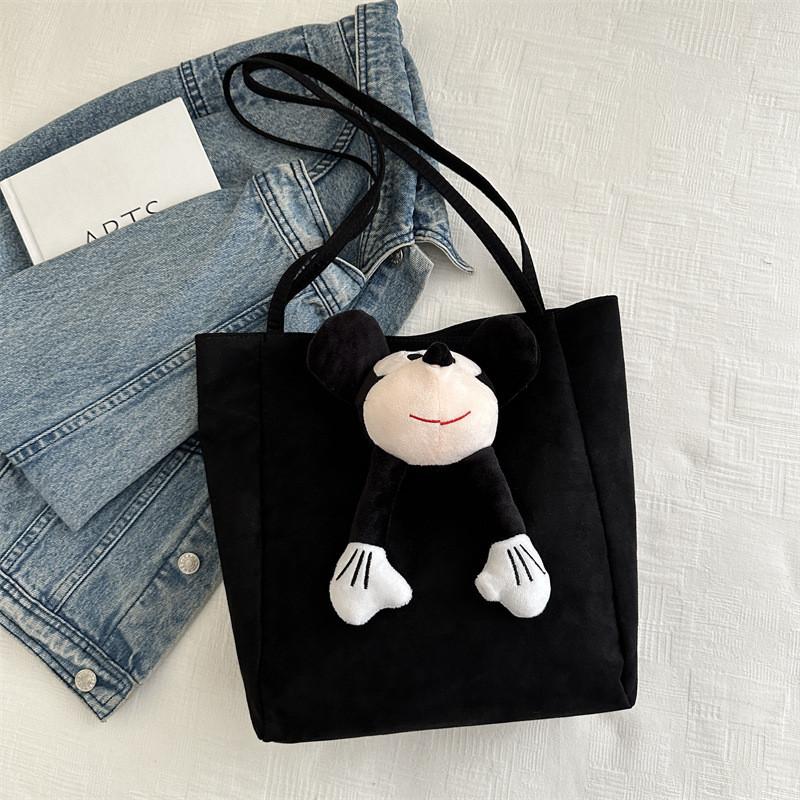 

Stylish Casual Large Capacity Tote Bag For Women Perfect For Students And Daily Use Without Pendant чёрный