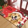 VIKAMA Christmas Golden Retriever Pet Rug Tech-Inspired Living Room Study Kitchen Entryway Decor Home Furnishing Accent