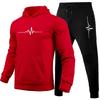 Casual Simple Print Men's Hooded Suit Fashionable Loose Sport Wear Men’s
