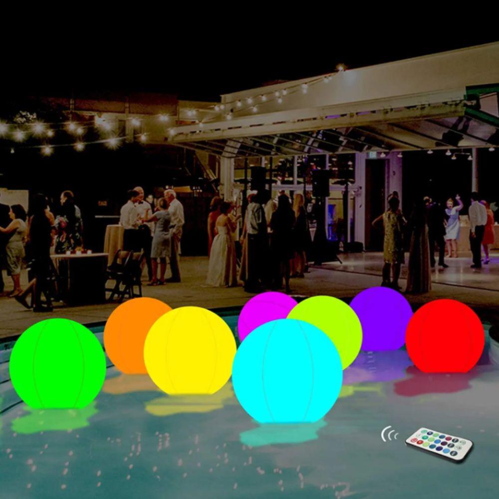 Remote Control Inflatable LED Ball 16 Colors LED Glowing Beach Ball  Pool Party