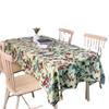 Cotton Linen Floral and Bird Printed Tablecloth  Chinese Luxury Tea Table Mats Rural Style Rectangular Dustproof Tabletop Cover