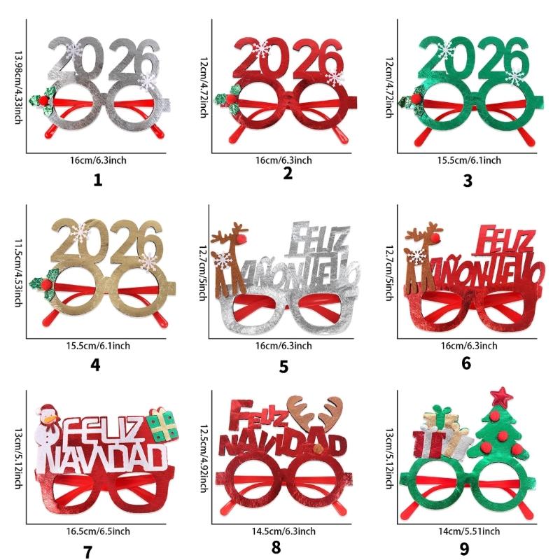2026 Christmas Eyewear For Costumes Adults Kids Reusable Party Props Foldable Frame Costume Glasses