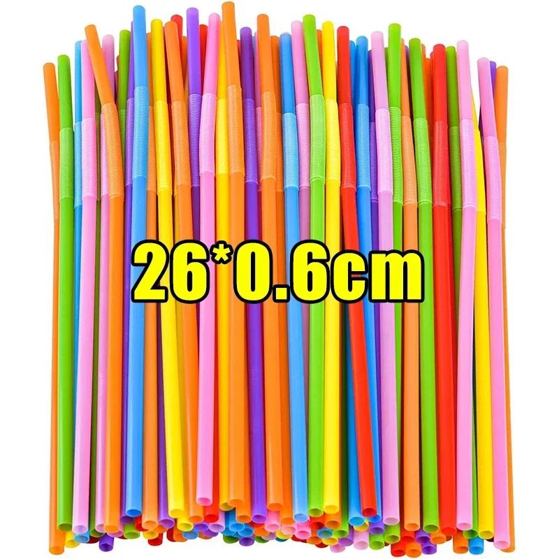 Disposable Drinking Straws Multicolor Plastic Pipes Cola Straws Bar Party Wedding Kitchen Pajitas Cocktail Straw Wholesale Tools