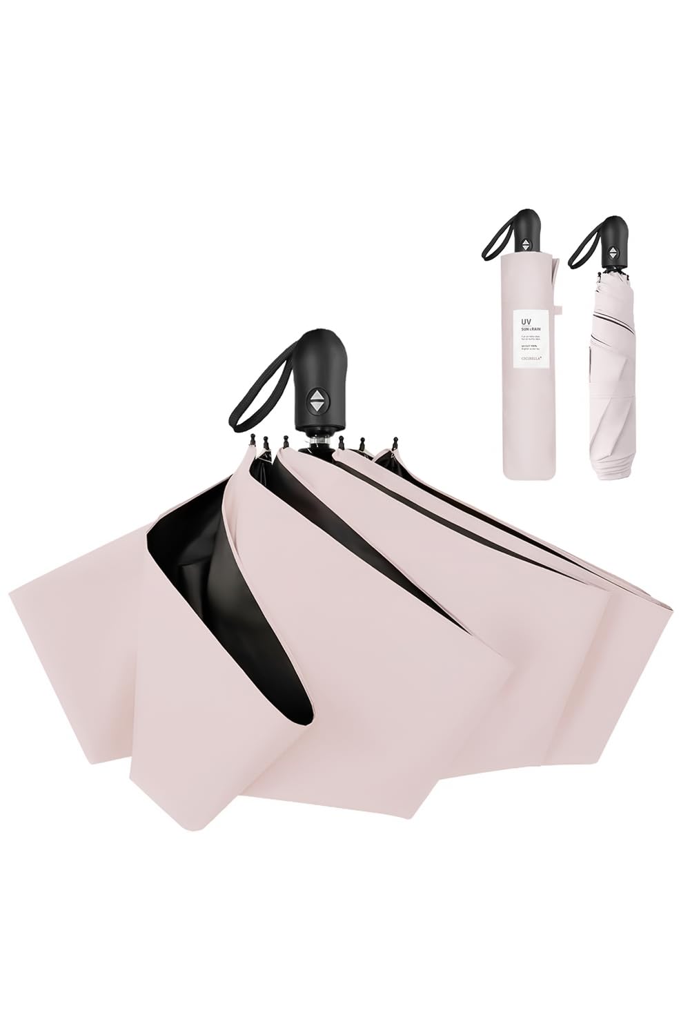 

Dozza Evolution Ветрозащитный и Подходящий для Дождя или УФ Идеально подходит для Поездок на работу и Сезона дождей Лиловый Пепельный Зонт-автомат, Водоотталкивающий, Портативный,