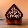 Wind Up Music Box,Heart Shape Retro Wooden Carved Mechanism Musical Box Gift for Lover Girlfriend Wife Husband