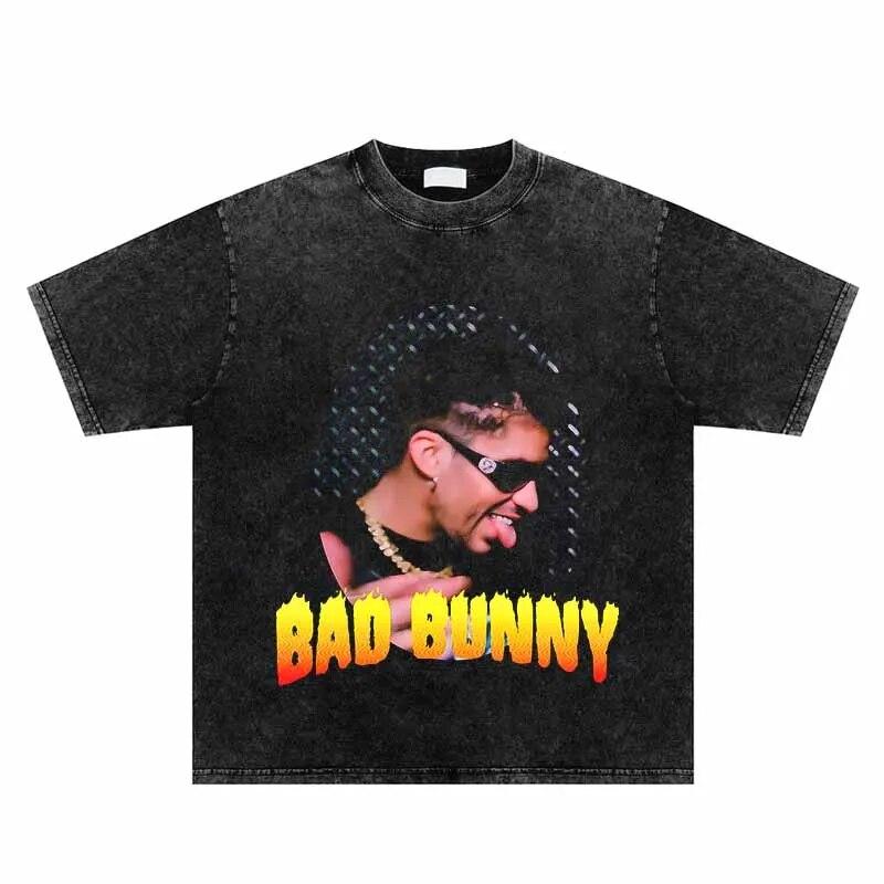 

Vintage Streetwear Washed Short Sleeve Vintage T Shirts Men T-shirt Letter Portrait Graphic Print T Shirt Summer Women Casual