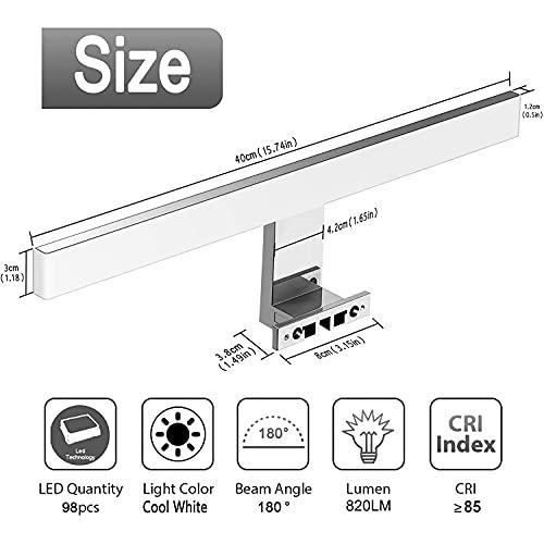 Lampe pour miroir led - azhien - 10w - 820lm - blanc neutre 4000k - ip44