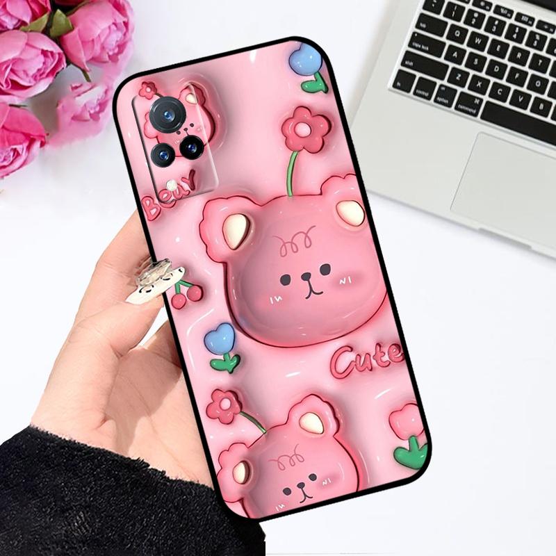 For Vivo V21 4G 5G Case V21s V2066 V2050 Cartoon Animal Soft Silicone TPU Phone Cover For V21e V2061 V2055 Shockproof Bumper